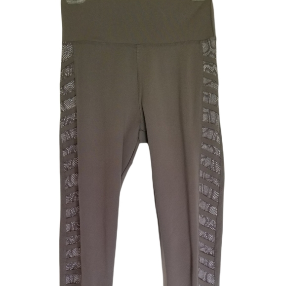 Bsp gray snake print high waisted athletic compression workout leggings Medium - Picture 3 of 7